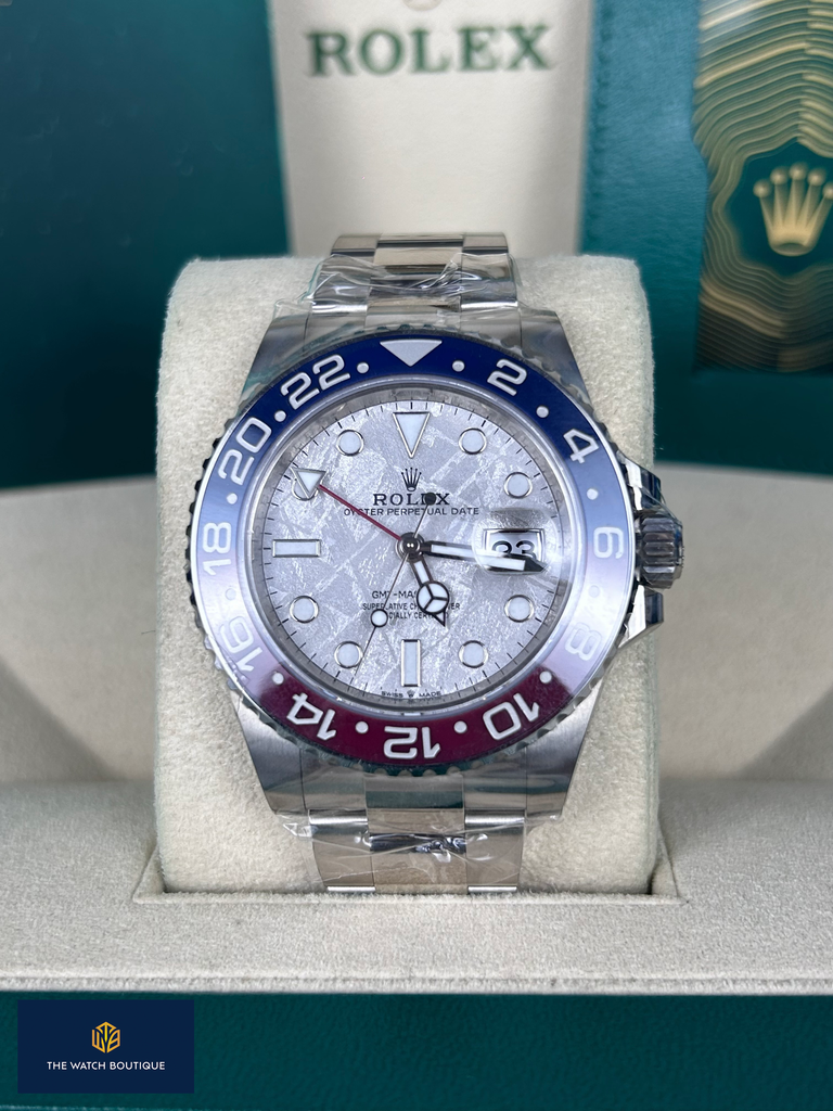 Rolex GMT Master II Blue red Bezel Meteorite Dial Oyster 126719 The Watch Boutique