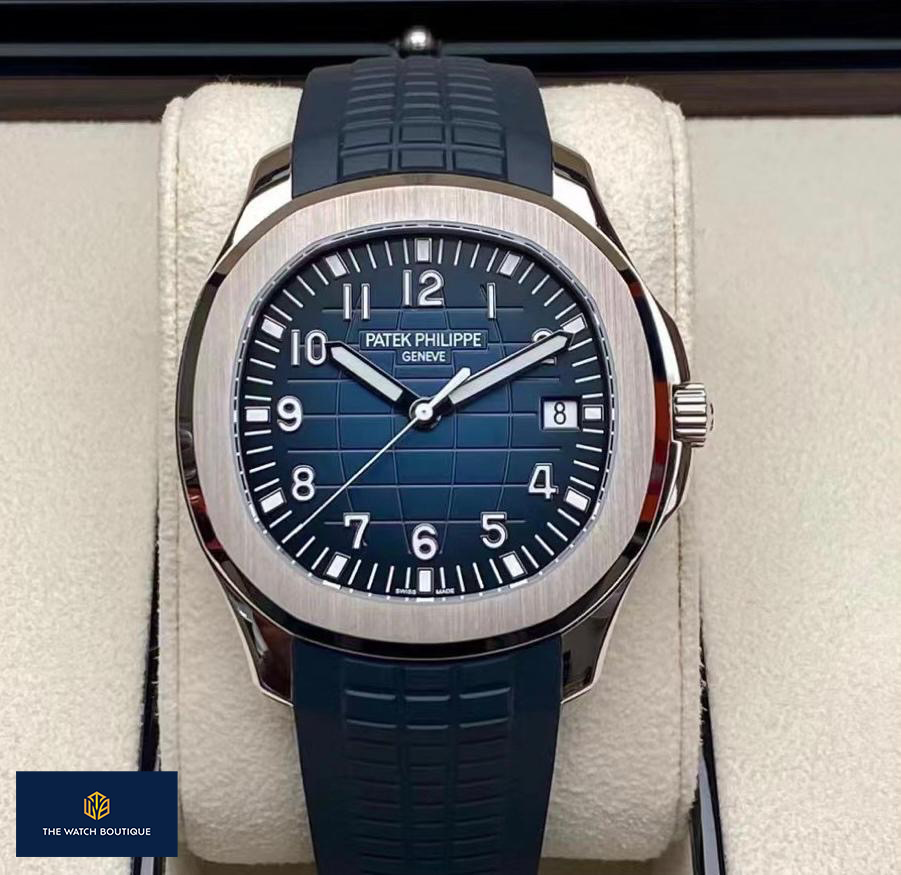 Patek Philippe Aquanaut White Gold 2021 5168G Blue Dial The Watch Boutique