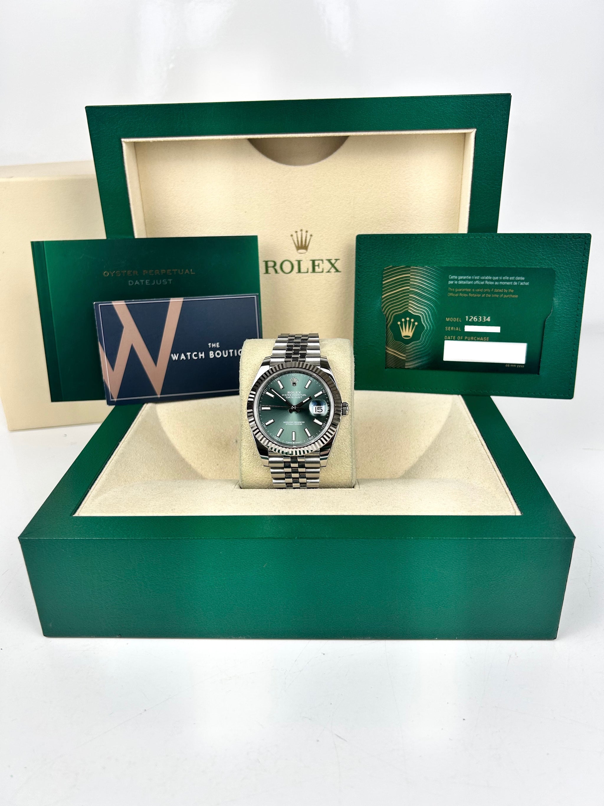 Rolex Datejust 41 - Green Dial - Jubilee - 2022 - 126334 – The
