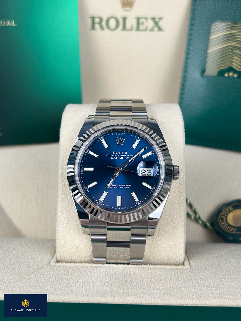 Rolex Oyster Perpetual 41 Steel Turquoise Dial Oyster 2021 12 The Watch Boutique