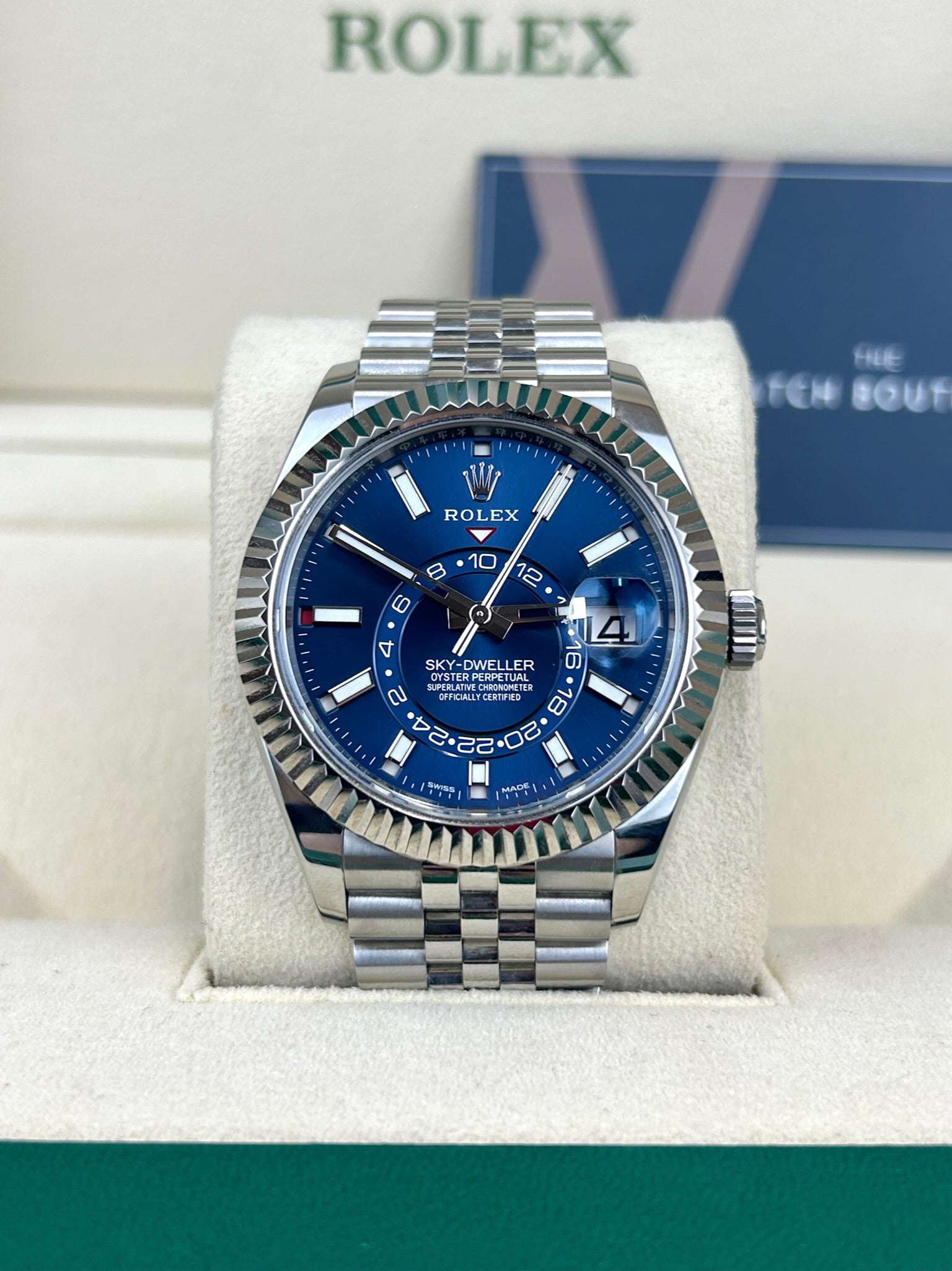 Rolex Sky Dweller Steel Blue Jubilee 2022 326934 The Watch Boutique