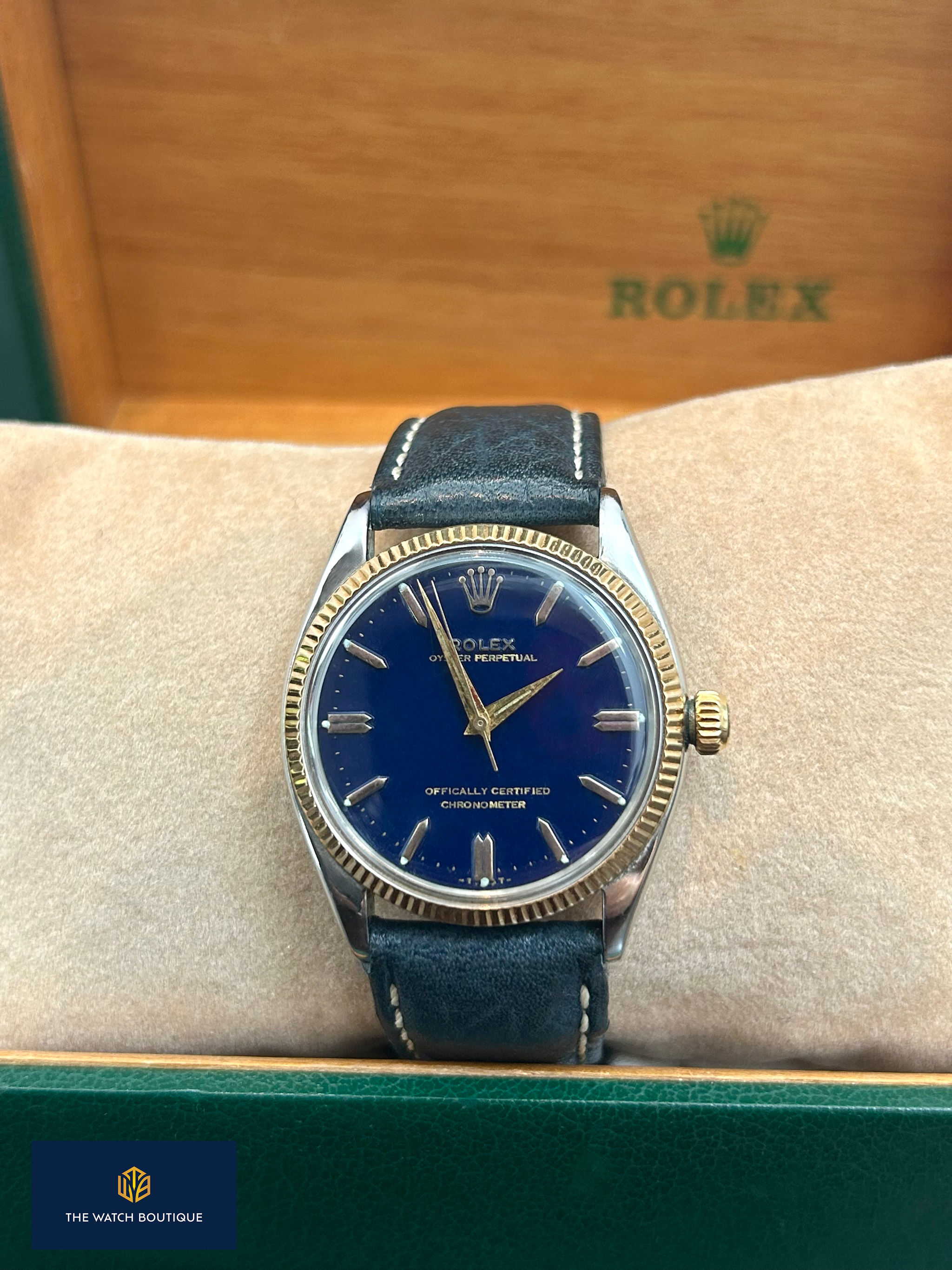 Rolex Oyster Perpetual 31 Blue Leather Vintage – The Watch