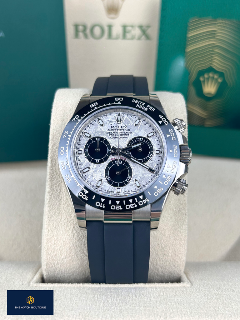 Rolex Daytona White Gold Oysterflex Meteorite 2023 116519LN The Watch Boutique