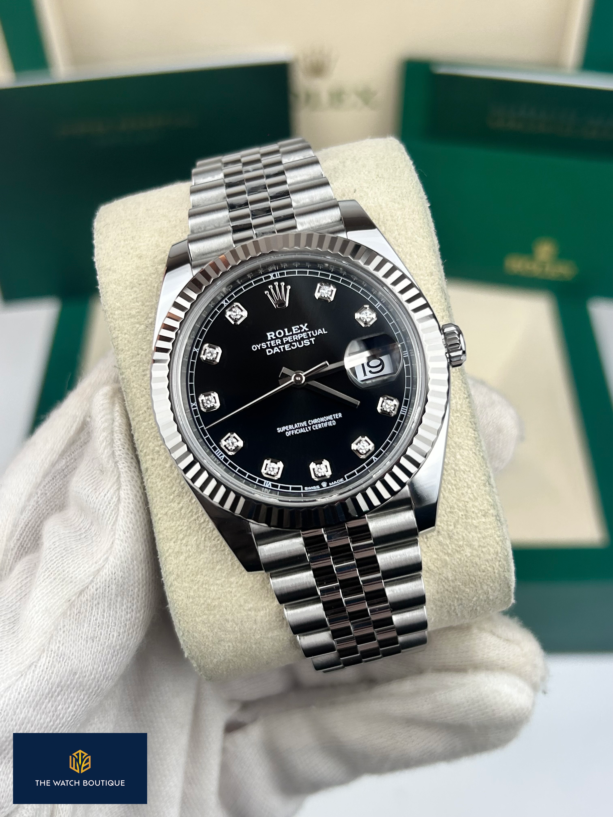Rolex DateJust 41 Black Diamond Dial 126334 2022 Steel