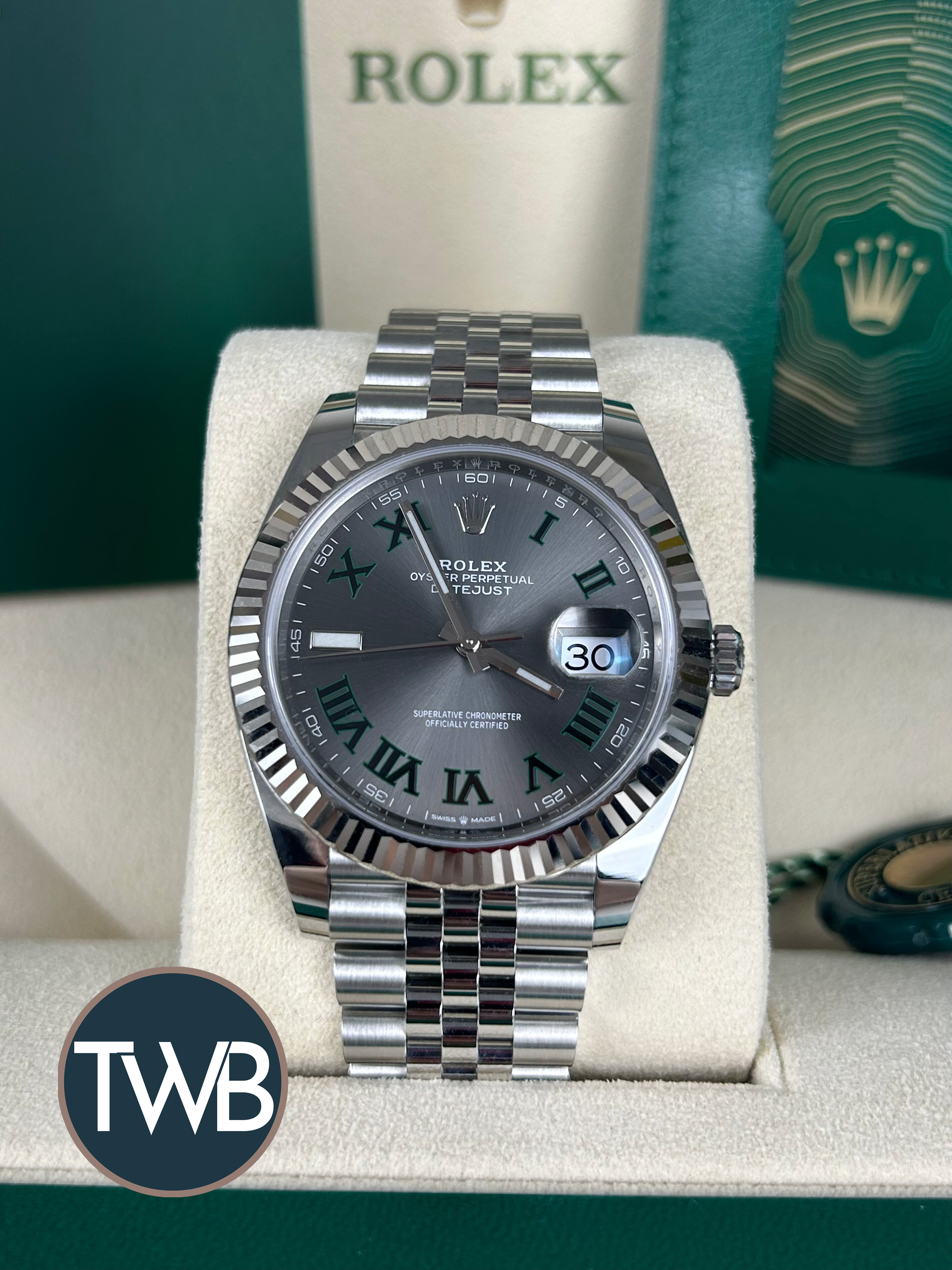Rolex Datejust 41 2020 Wimbledon- Fluted Bezel 126334 โ The